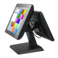 All in One Professionelle Touchscreen Kassensystem mit 15 Zoll Trinkhalle Kiosk Kasse Laden + TSE Stick inkl Zertifikat Posprom Windows 11 Neu + Multimedia Kundendisplay und Etikettendrucker