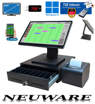 All In ONE Gastro Kasse f�r Pizzeria, Gastst�tte, Biergarten, Bistro, Kneipe. Windows 11. TSE 2026 NEUWARE