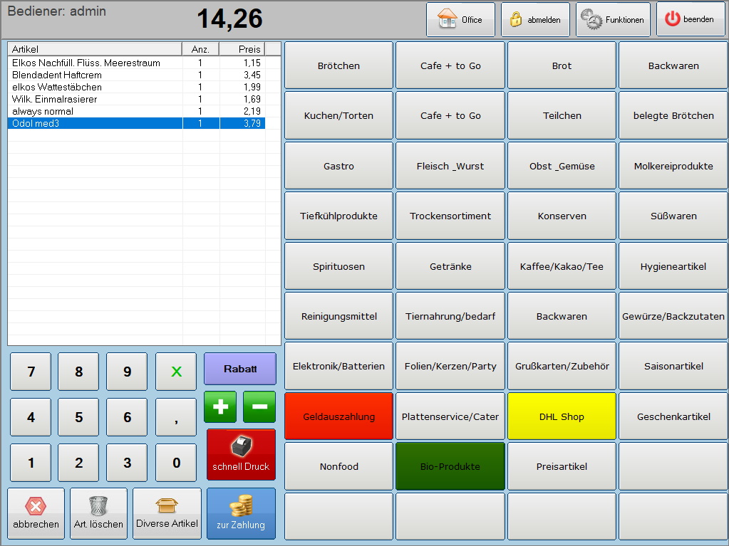 Touchkasse Einzelhandel Kassensystem mit TSE für beliebige Kassensoftware Touchkasse Einzelhandel Kassensystem mit TSE für beliebige Kassensoftware