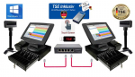 Netzwerkkassen Einzelhandel Kassensystem mit 2 x Kassenstationen KassenSichV / TSE 2024 Konform Windows 10