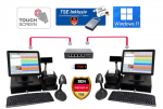 2 x 15 Zoll Einzelhandel Netzwerk Kassensystem mit Touchscreen + TSE Stick inkl Zertifikat Windows 11